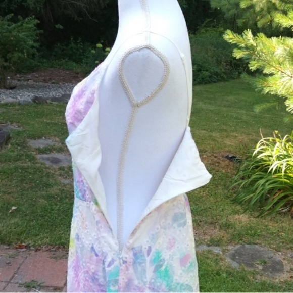 Adyson Parker Cotton Eyelet Embroidered Watercolor Maxi Dress size Large - Picture 10 of 12